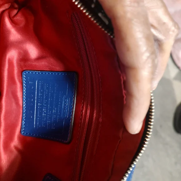 Coach Blue and Cream Floral Crossbody Bag - Picture 5 of 8